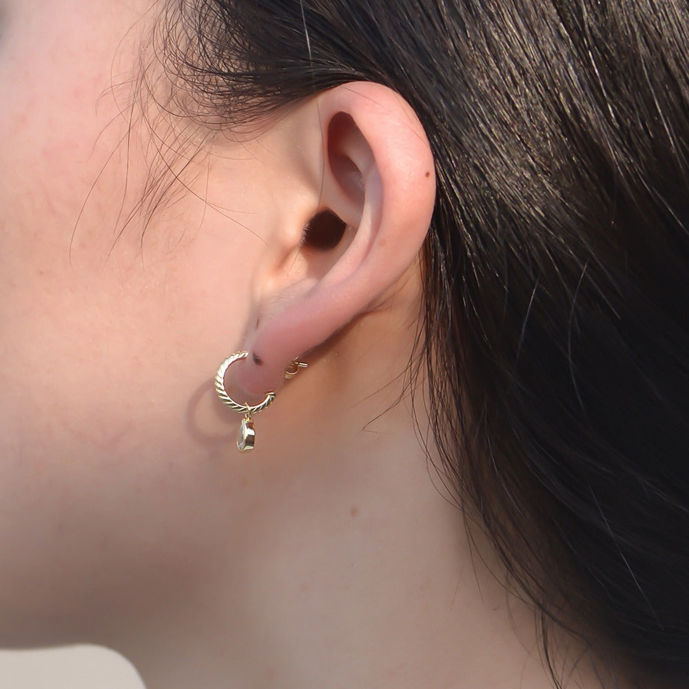 S925 Silver Classic C-Studs - Minimalist Teardrop Zirconia Earrings