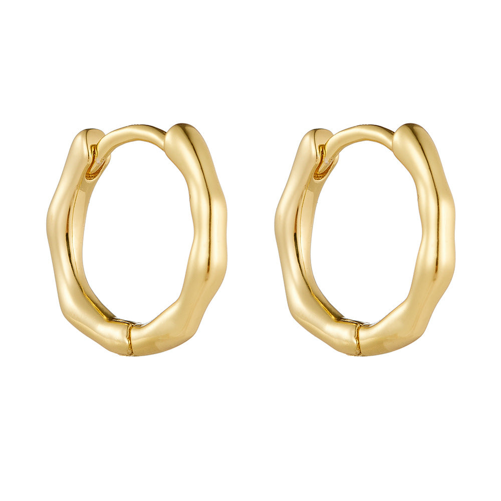 S925 Silver Abstract Twisted Hoop Earrings - Modern Ins Style Aesthetic Accessories
