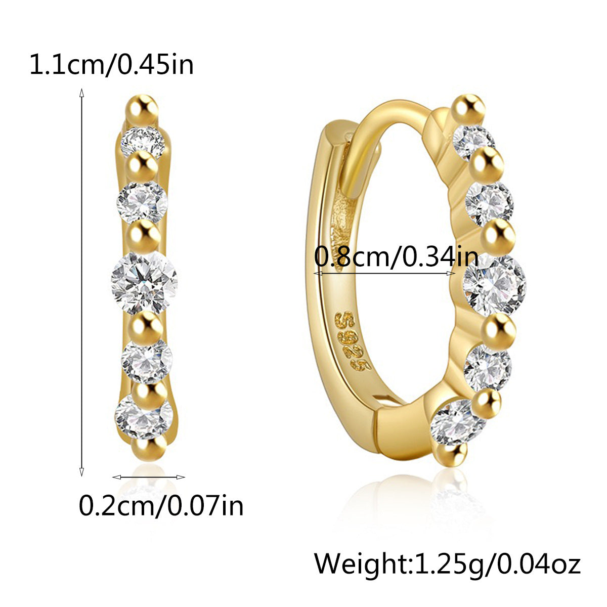 Diamond Hoop Earrings - S925 Silver Geometric Niche Ear Jewelry