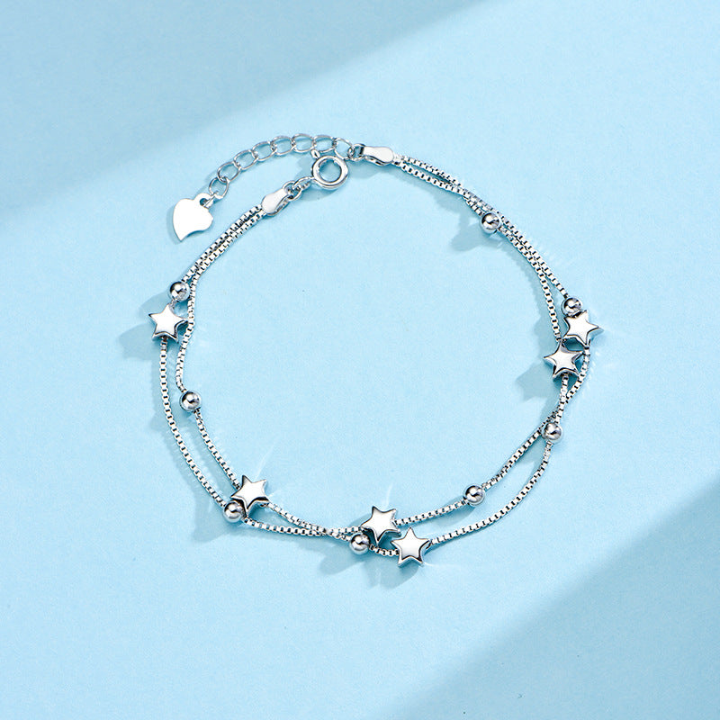 Star Bead Bracelet - S925 Sterling Silver Stylish Sweet Christmas Gift Jewelry