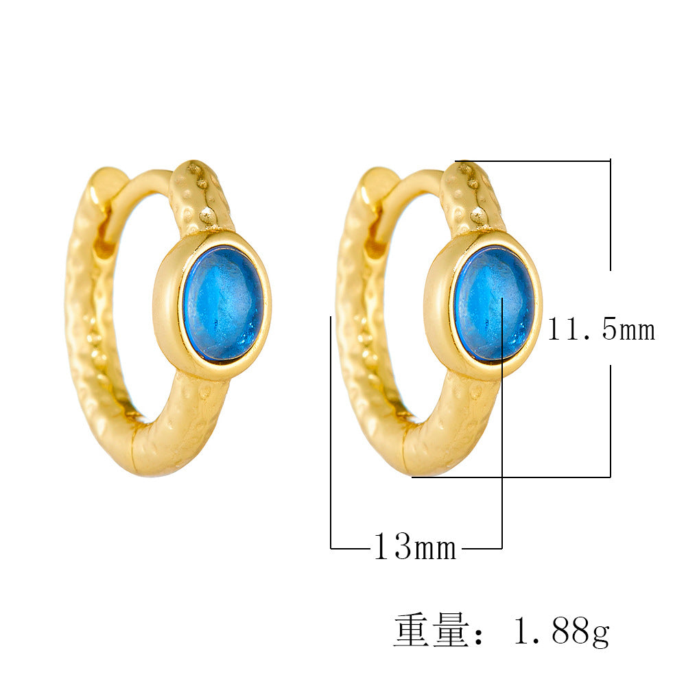 925 Sterling Silver Round Pave Zirconia Hoop Earrings, Minimalist High-End Jewelry