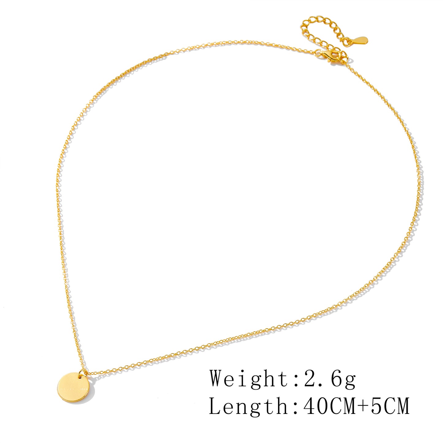 925 Sterling Silver Vintage Round Medallion Necklace, Minimalist Layered Clavicle Chain