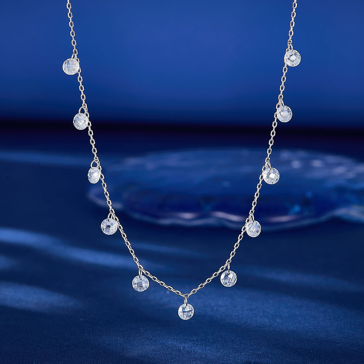 Teardrop Zircon Necklace - 925 Silver Minimalist Niche Choker Wholesale