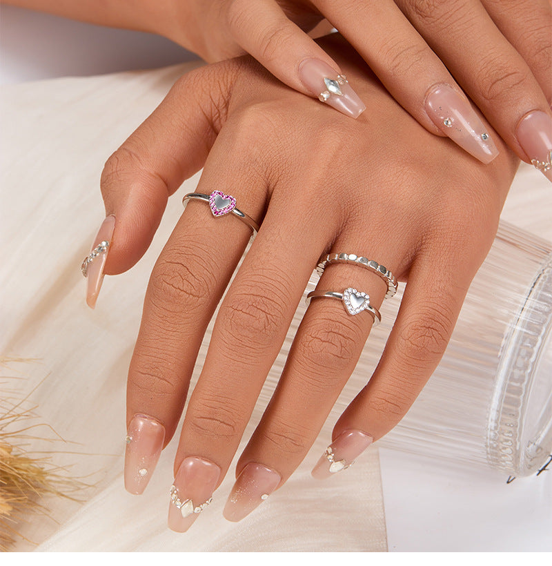 Geometric Shattered Silver Ring - 925 Silver Minimalist Niche Jewelry