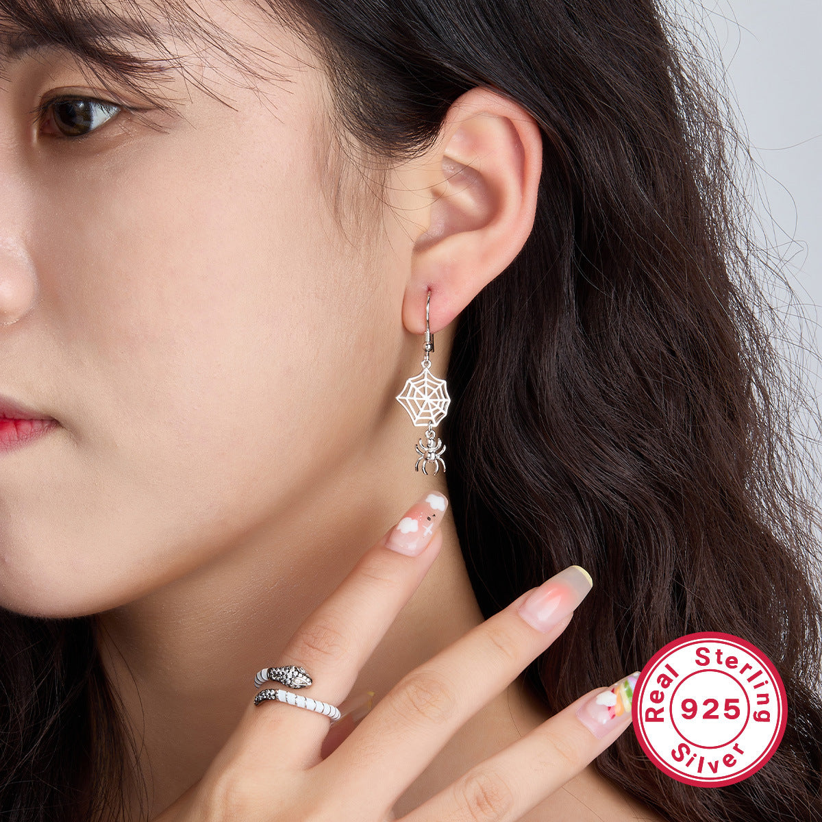 Halloween Spider Earrings in S925 Silver | Designer Drops for Women