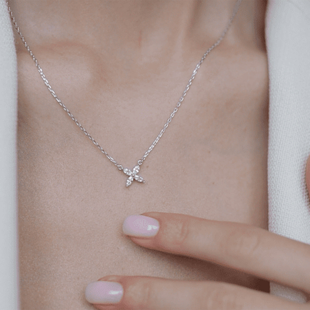 Butterfly Jewelry Set - 925 Silver Flower Pendant Necklace Bracelet