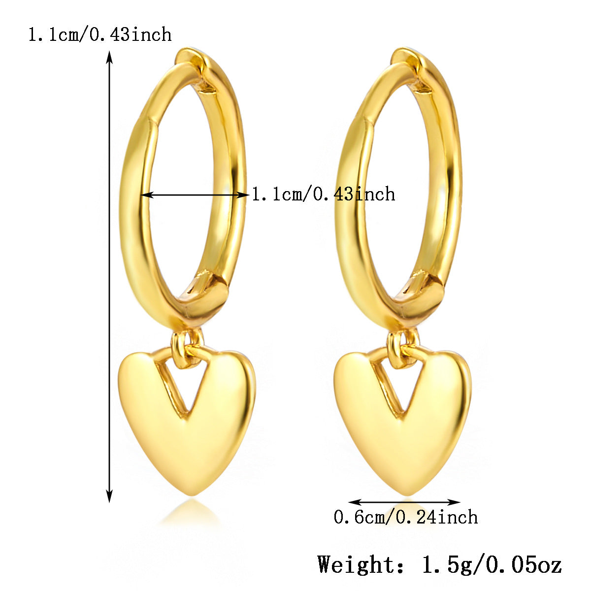 Heart Ear Cuffs - 925 Silver Stackable Light Luxury Wholesale