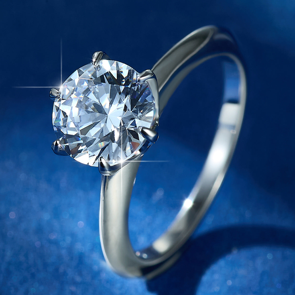 Six-Prong Zircon Wedding Ring - S925 Sterling Silver Luxury Minimalist Bridal