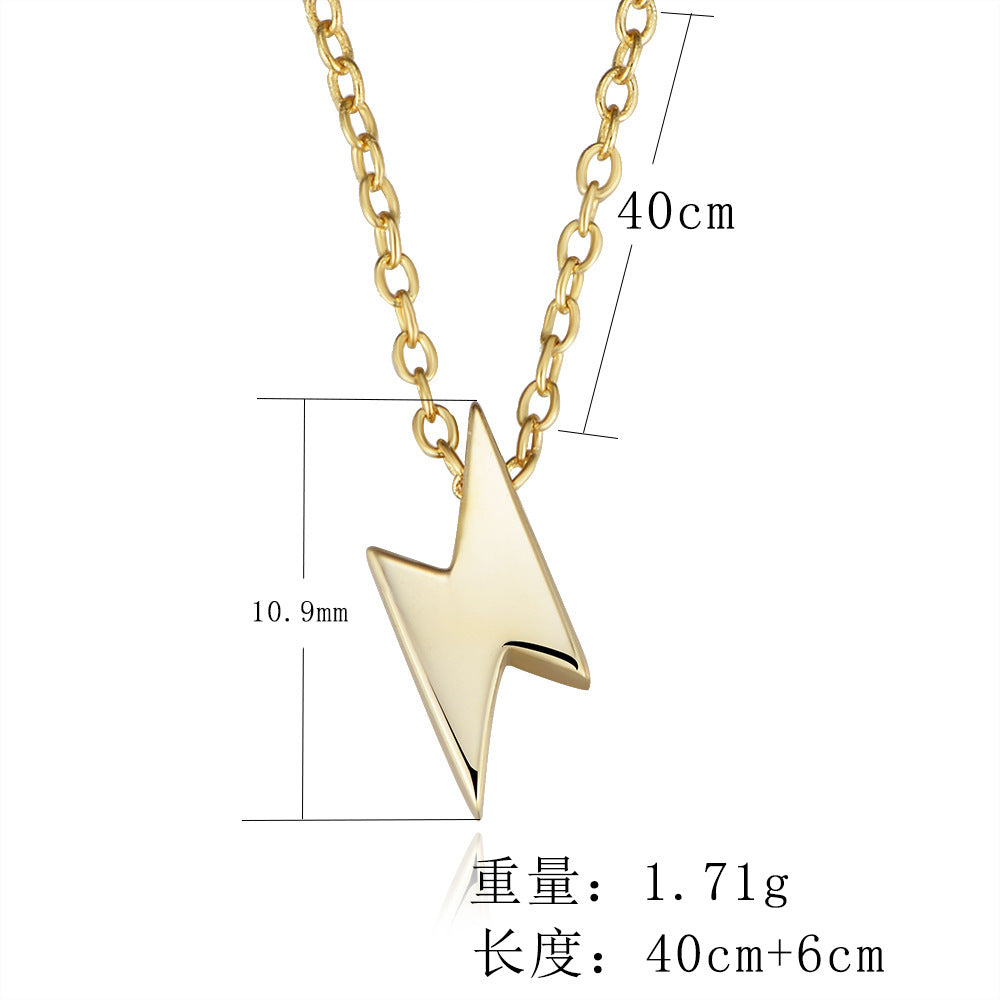 925 Sterling Silver Mini Lightning Bolt Necklace, Dainty Choker