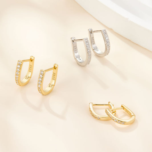 Diamond Hoop Ear Cuffs - S925 Silver Multi Size Simple Trending