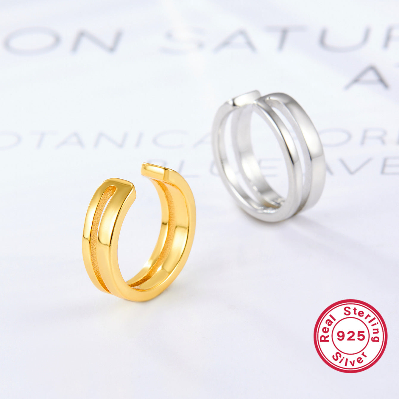 French Twist Ear Clips - 925 Silver No Piercing Earrings