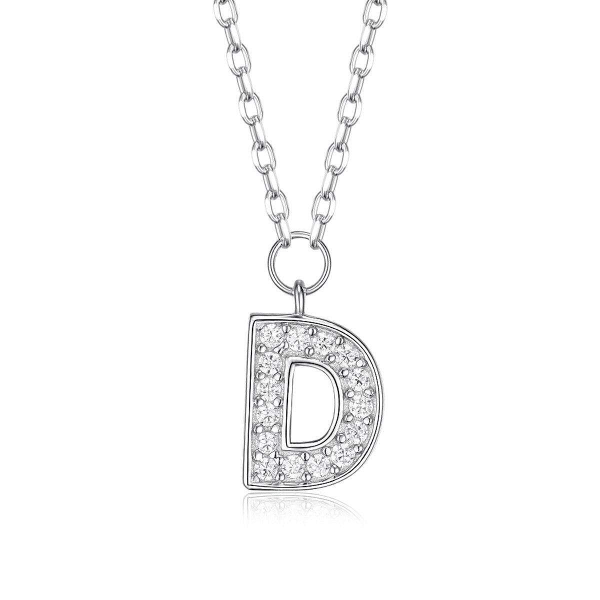 Custom Letter Necklace - 925 Silver Zircon Light Luxury Jewelry