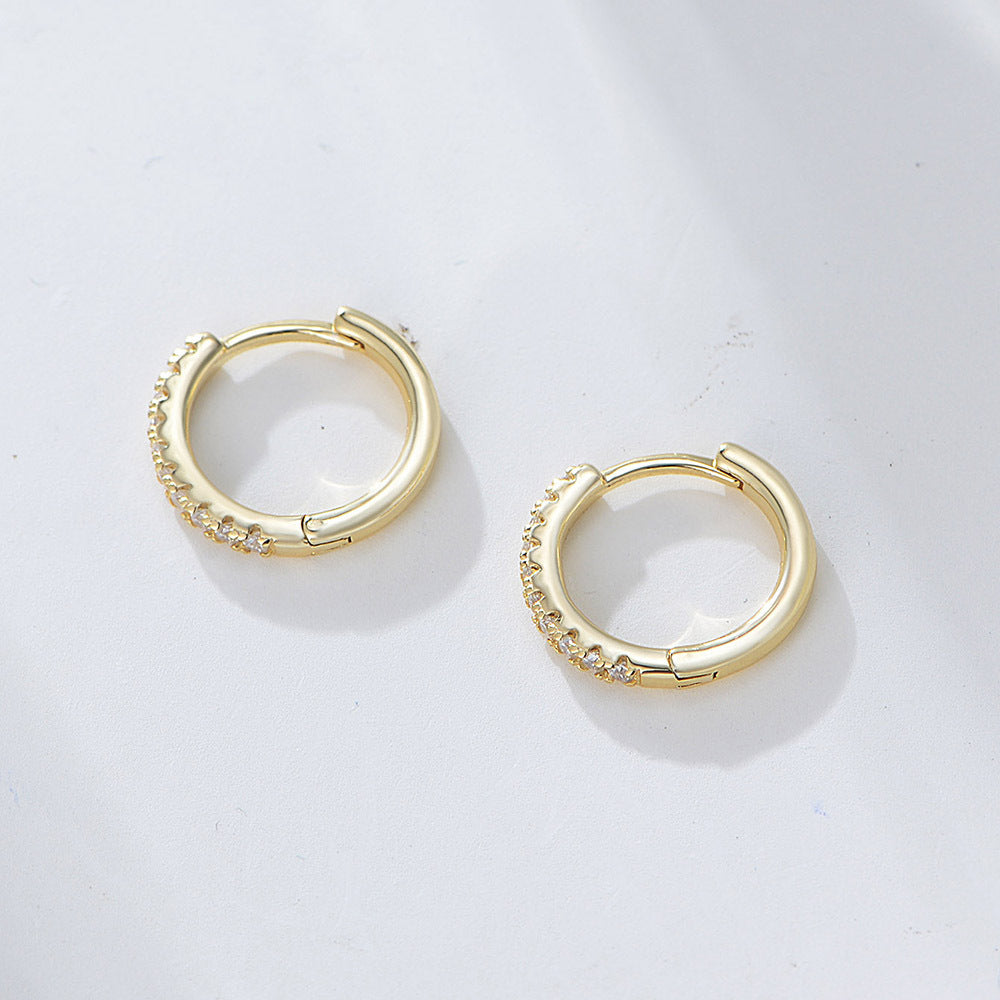 925 Sterling Silver Micro-Pave Zirconia Round Hoop Earrings, Amazon Best Seller Trendy Jewelr