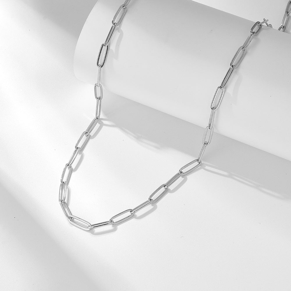 S925 Silver Modern Paperclip Sweater Chain - Long Versatile Ins Style Necklace