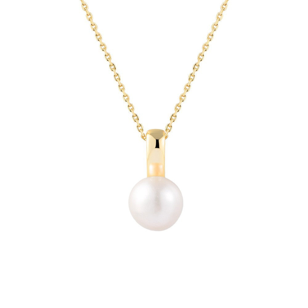 925 Sterling Silver Natural Freshwater Pearl Pendant Necklace, Light Luxury Ins Style Jewelry