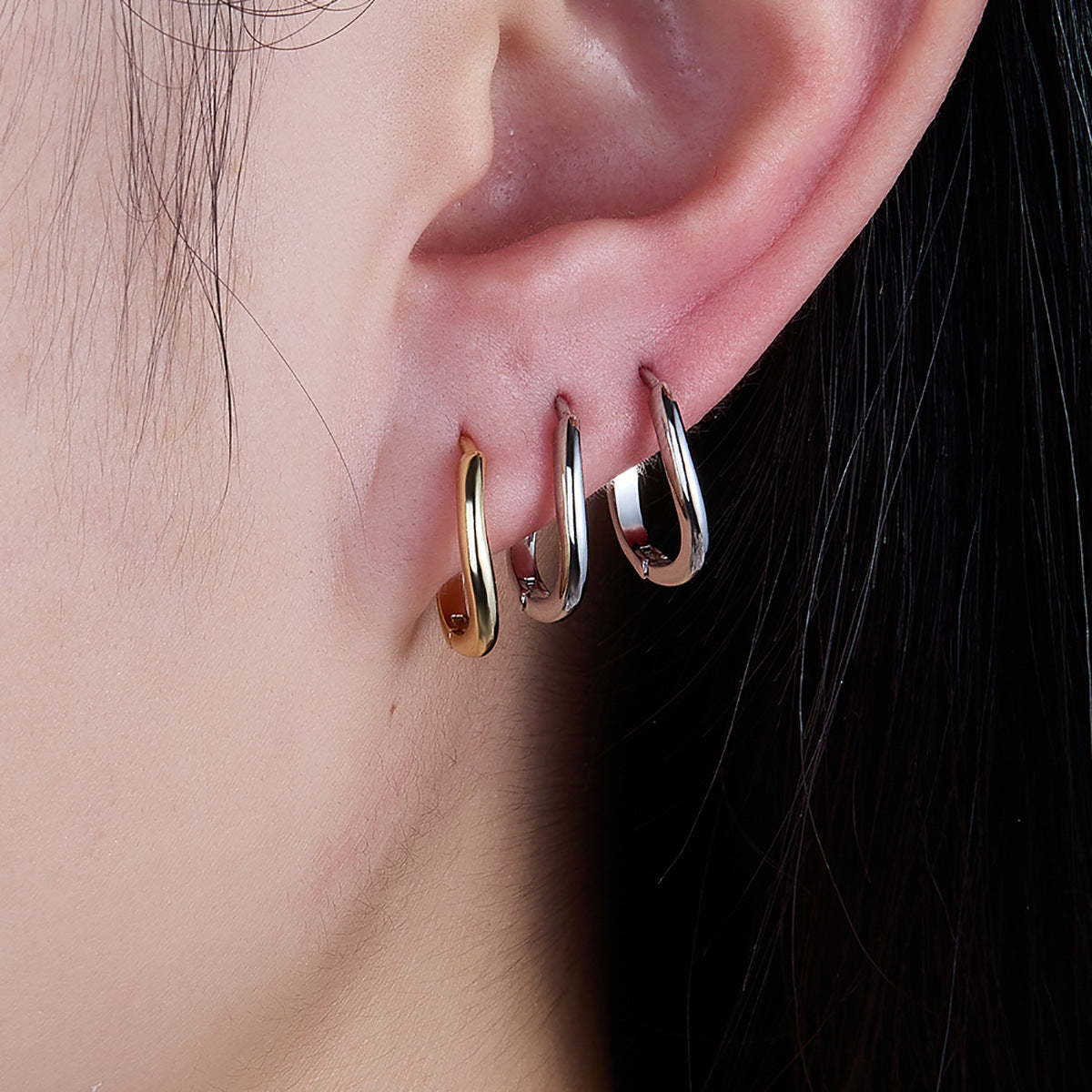 Wavy Hoop Earrings - S925 Silver Asymmetric Minimalist Geometric