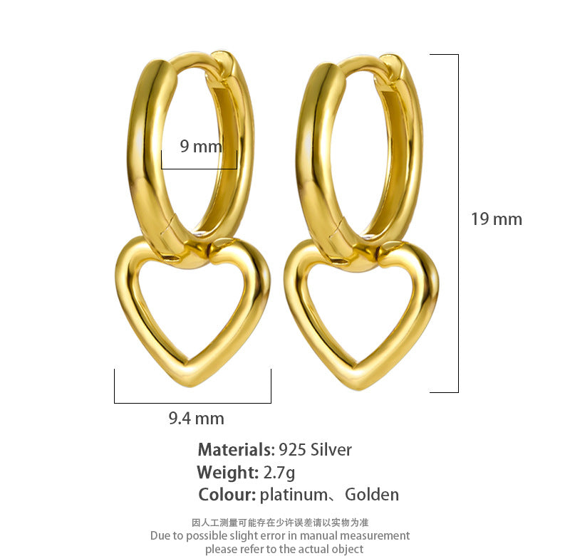Heart Zircon Ear Cuffs - 925 Silver Stackable Trending Wholesale