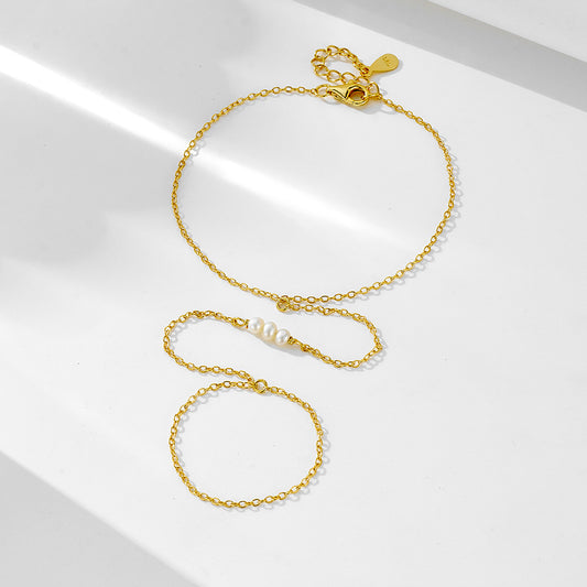 S925 Silver Graceful Pearl Hand Chain - Cross-Border Hot Selling Slave Bracelet