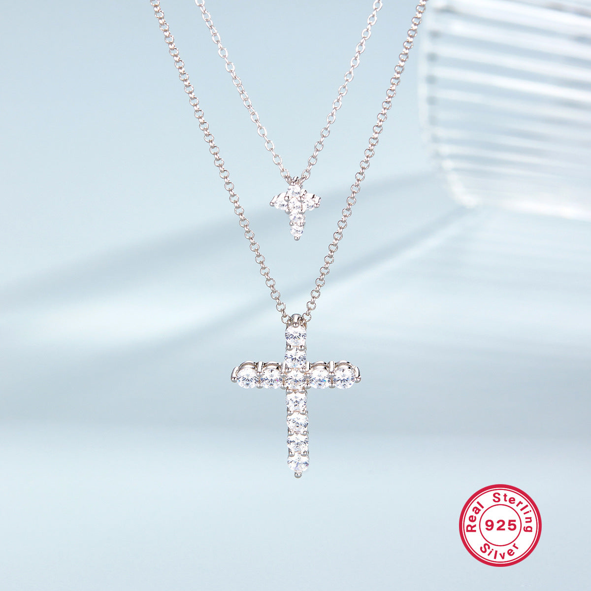 S925 Silver Cross Necklace | Christian Collarbone Chain | Niche Women‘s Jewelry