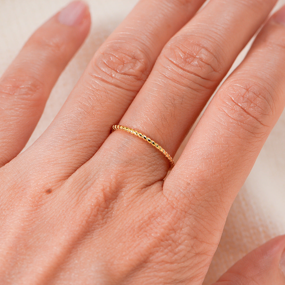 925 Sterling Silver Twisted Rope Band Ring, Minimalist Stackable Jewelry