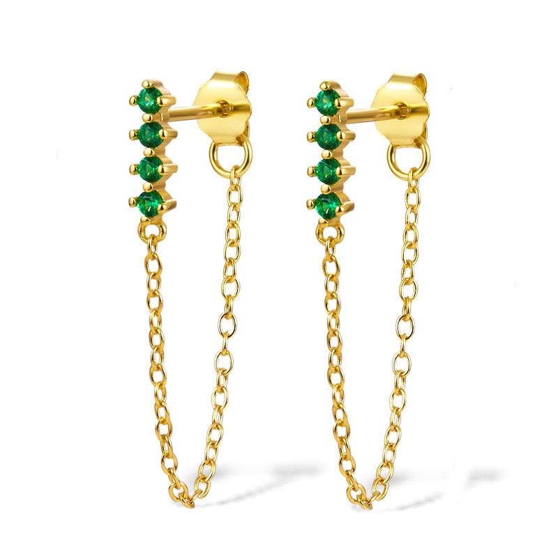 Diamond Fringe Earrings - S925 Silver Long Light Luxury Niche