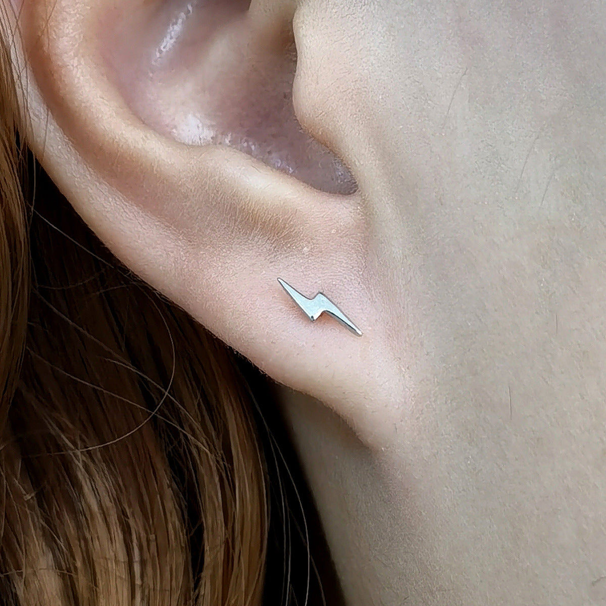 Lightning Stud Earrings - 925 Silver Mini Stackable Wholesale