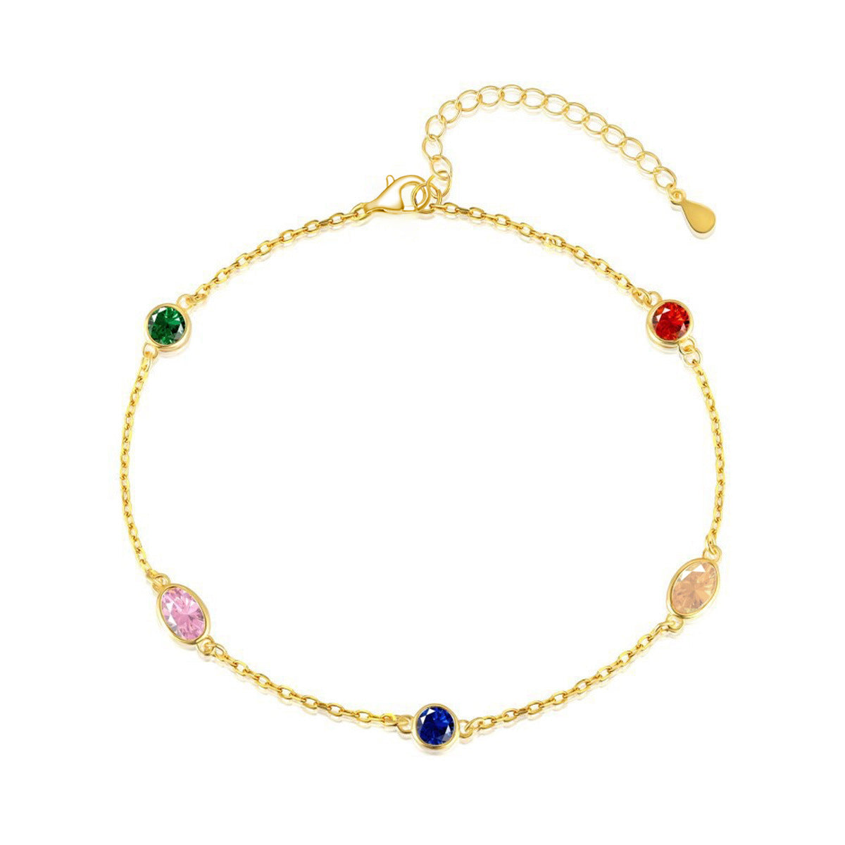 Rainbow Zircon Bracelet - S925 Silver Sweet Youthful Niche Design