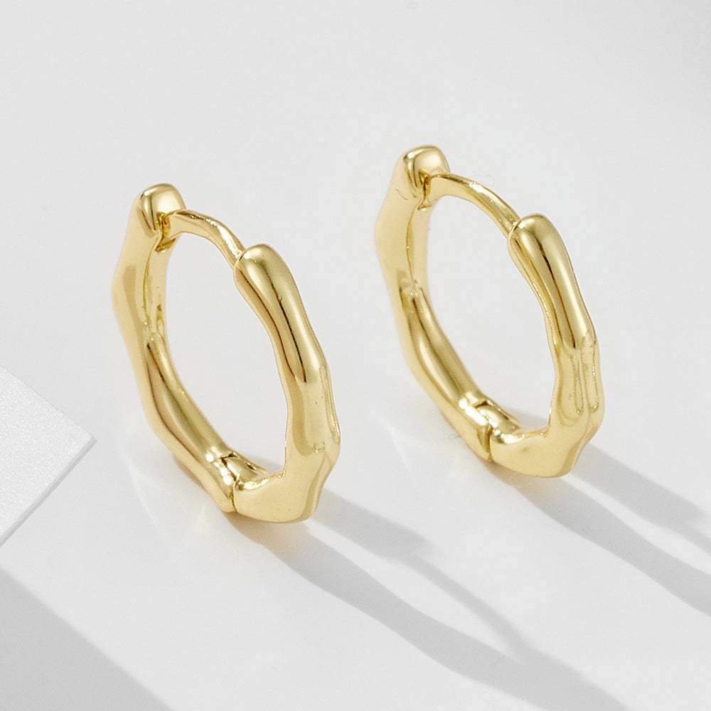 S925 Silver Abstract Twisted Hoop Earrings - Modern Ins Style Aesthetic Accessories
