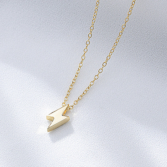 925 Sterling Silver Mini Lightning Bolt Necklace, Dainty Choker