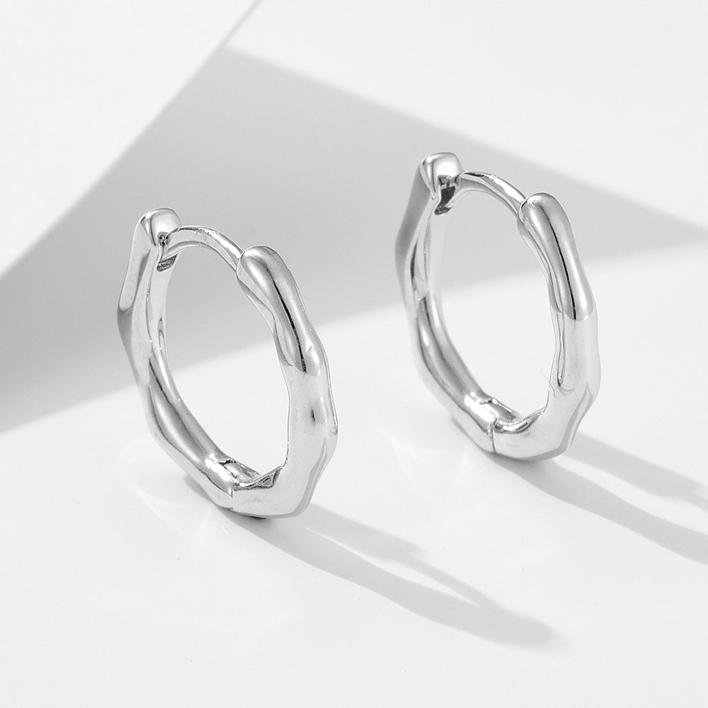 S925 Silver Abstract Twisted Hoop Earrings - Modern Ins Style Aesthetic Accessories