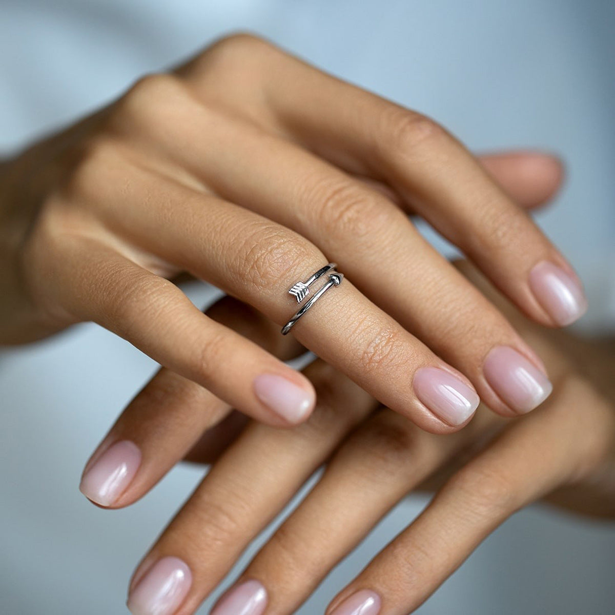 Arrow Zircon Ring - 925 Silver Adjustable Light Luxury Wholesale