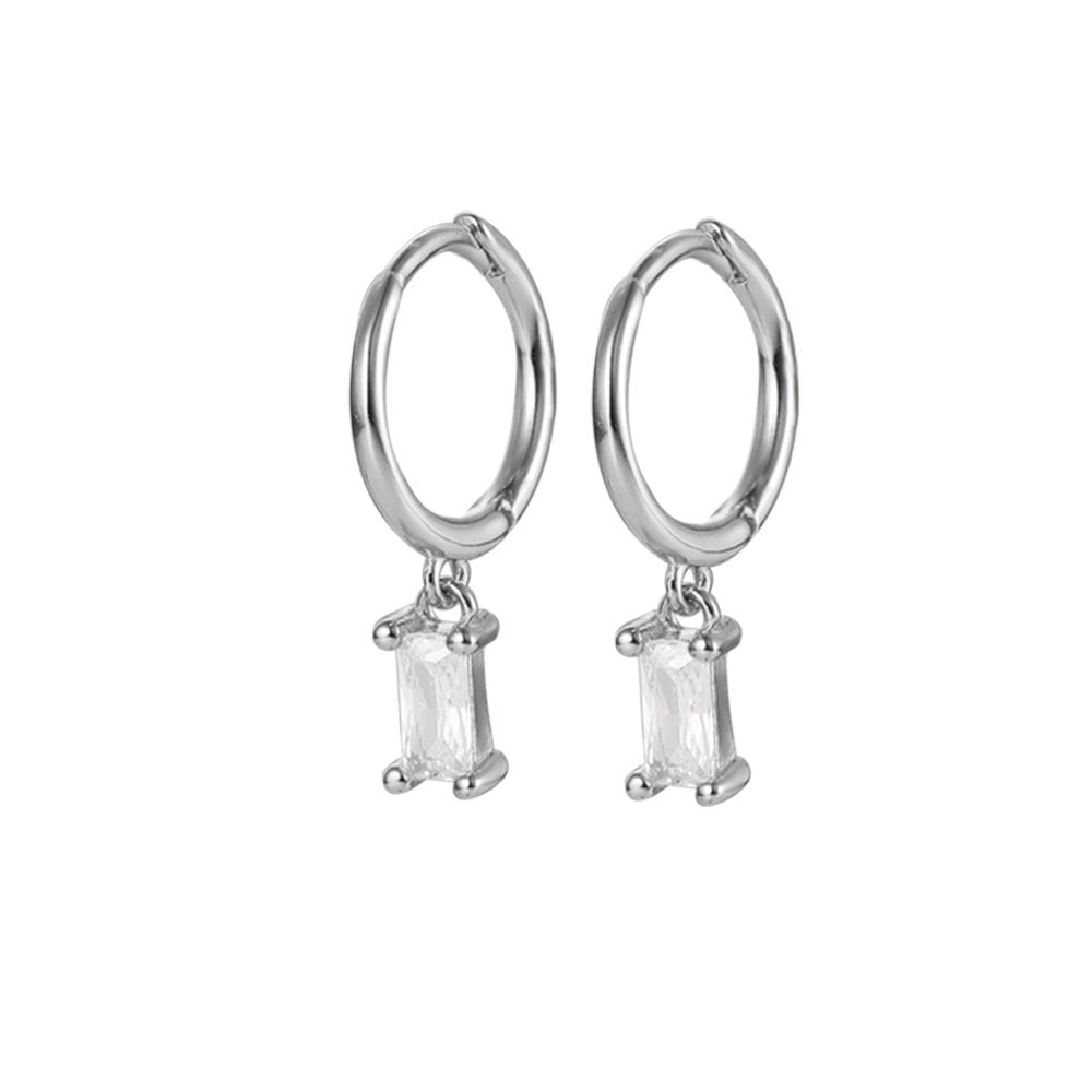 Zircon Earrings Wholesale - S925 Sterling Silver Minimalist Niche Studs