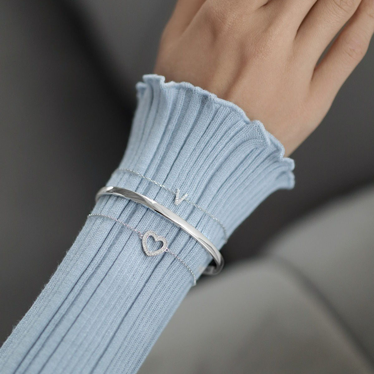 Heart Jewelry Set - 925 Silver Minimalist Light Luxury for Women