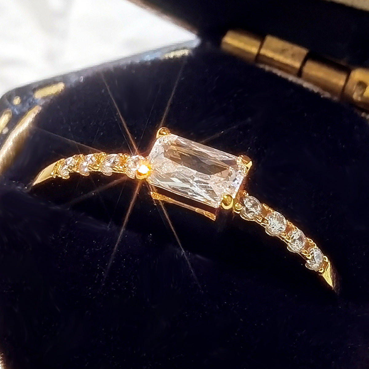 Colored Zircon Gold-Tone Ring - S925 Sterling Silver Minimalist Light Luxury Wholesale