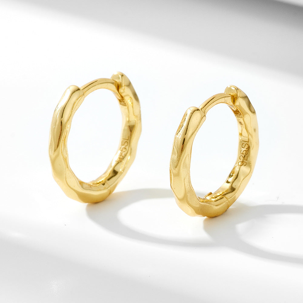 925 Sterling Silver Minimalist Hoop & Cartilage Stud Earrings, Cold Aesthetic High-End Design Jewelry