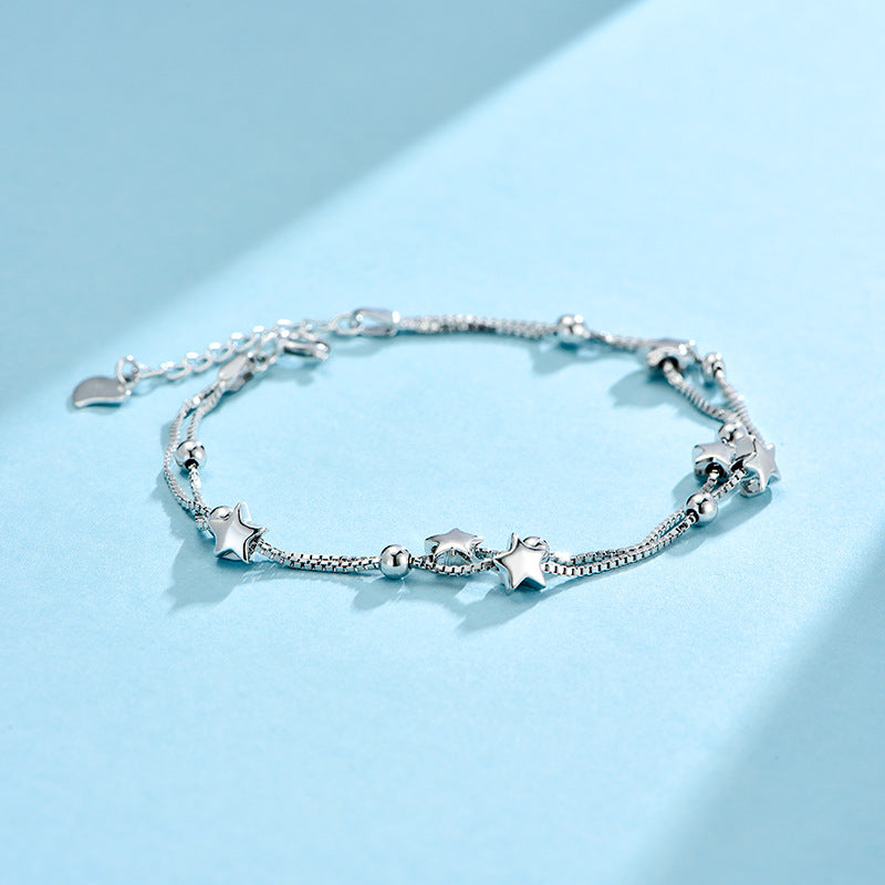 Star Bead Bracelet - S925 Sterling Silver Stylish Sweet Christmas Gift Jewelry