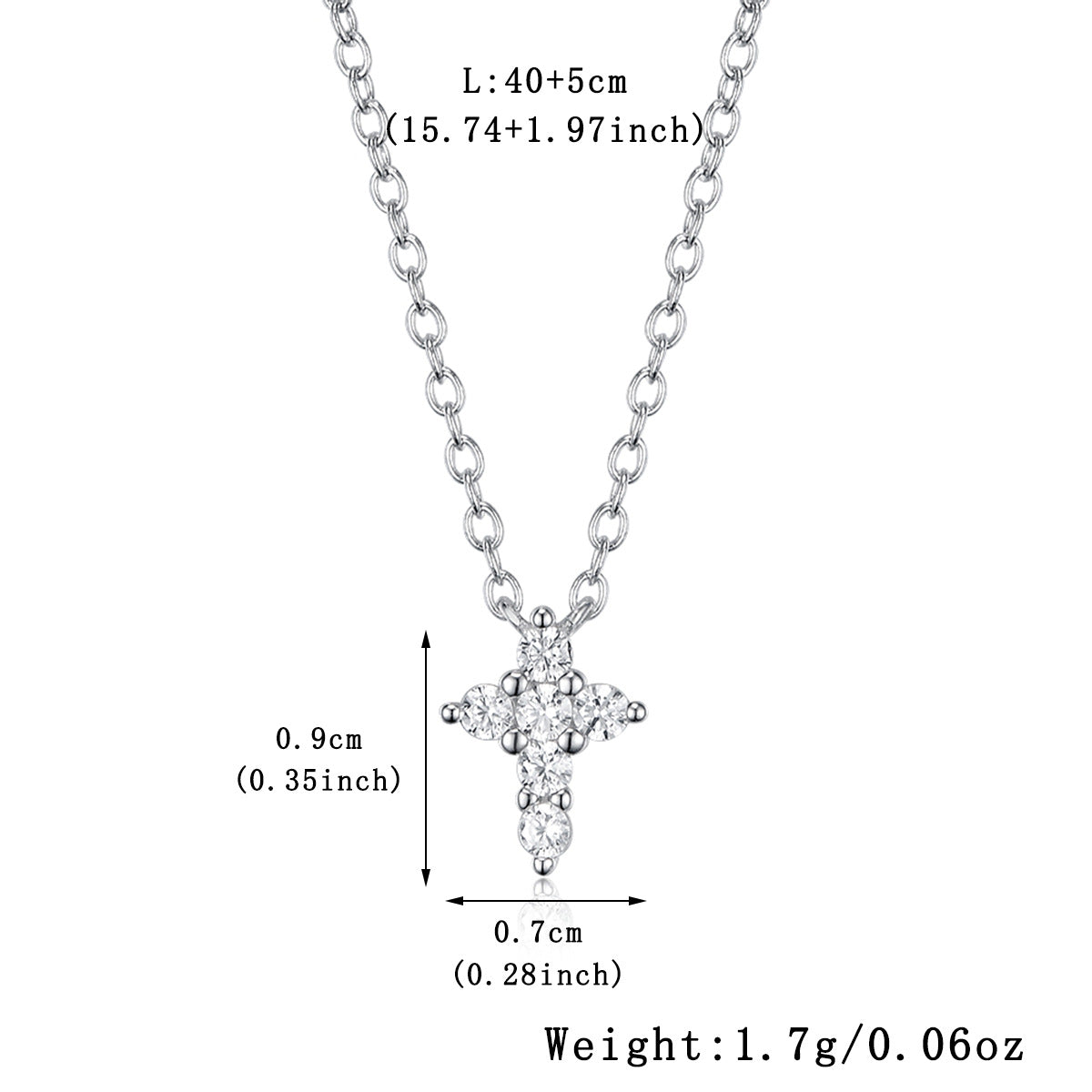 S925 Silver Cross Necklace | Christian Collarbone Chain | Niche Women‘s Jewelry