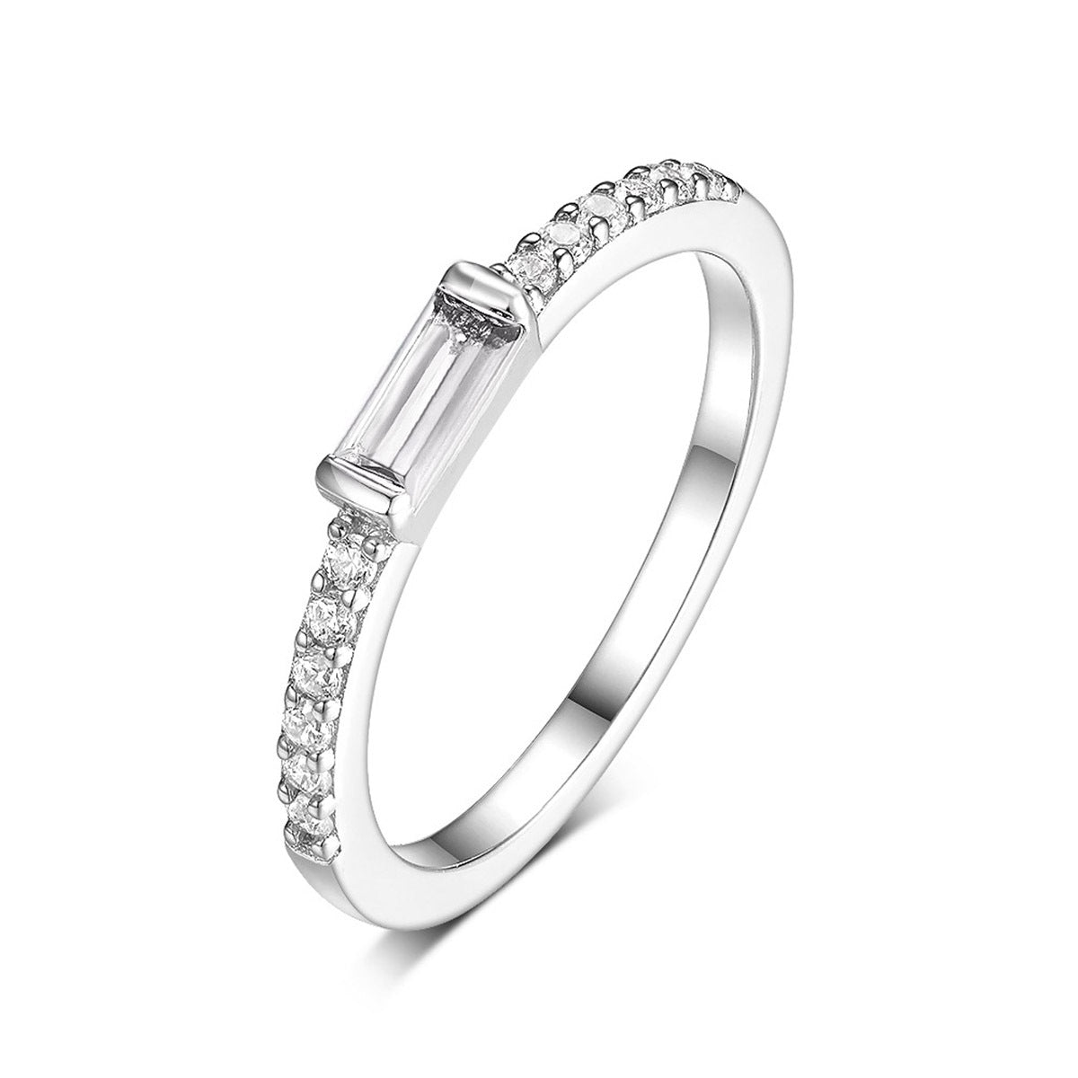 Green Nano Diamond Ring - 925 Silver Minimalist Light Luxury Jewelry