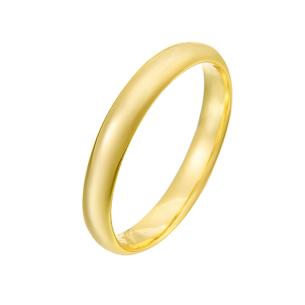 925 Sterling Silver 14K Gold Plated 3mm Plain Band Ring, Minimalist Sleek Hoop Jewelry