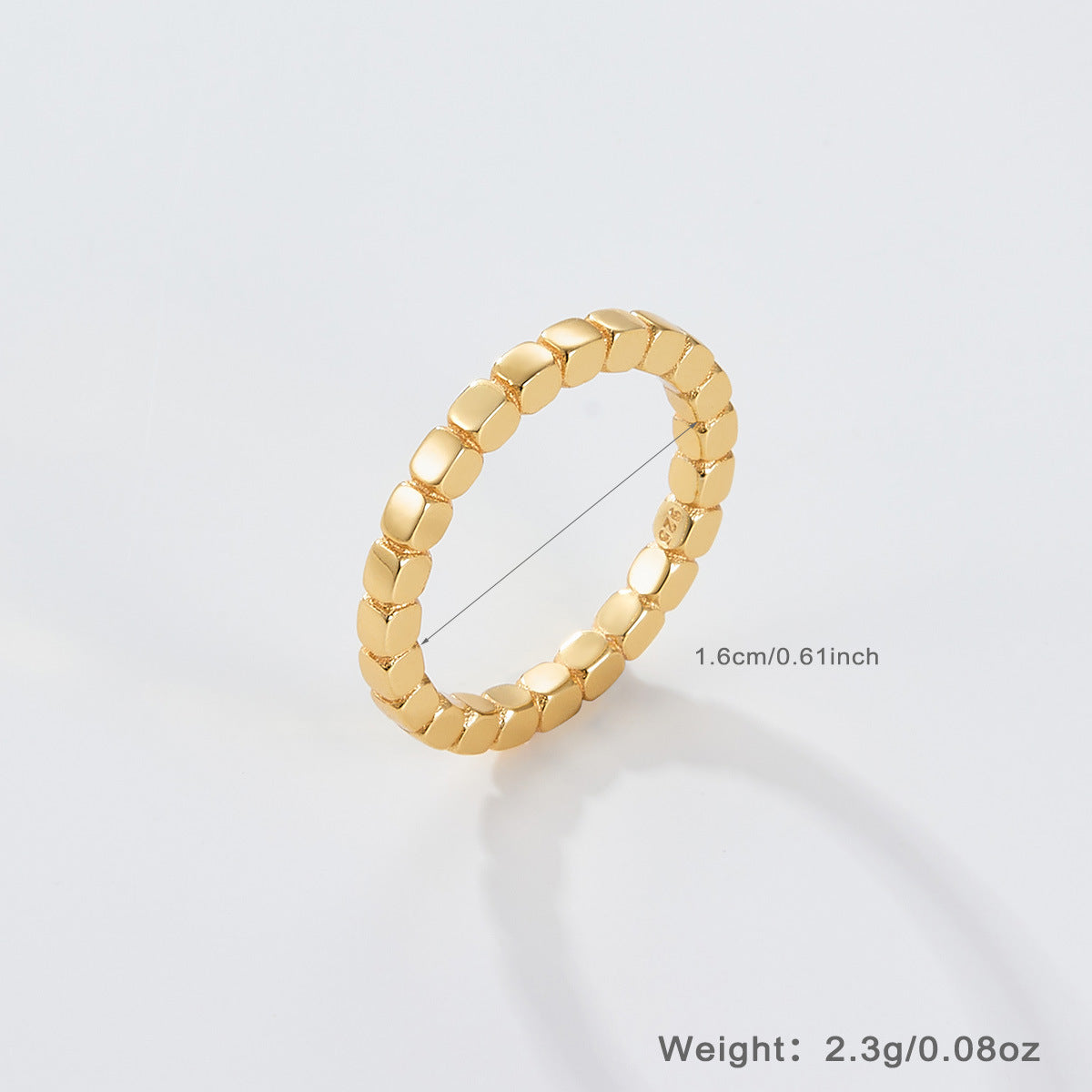 Geometric Shattered Silver Ring - 925 Silver Minimalist Niche Jewelry