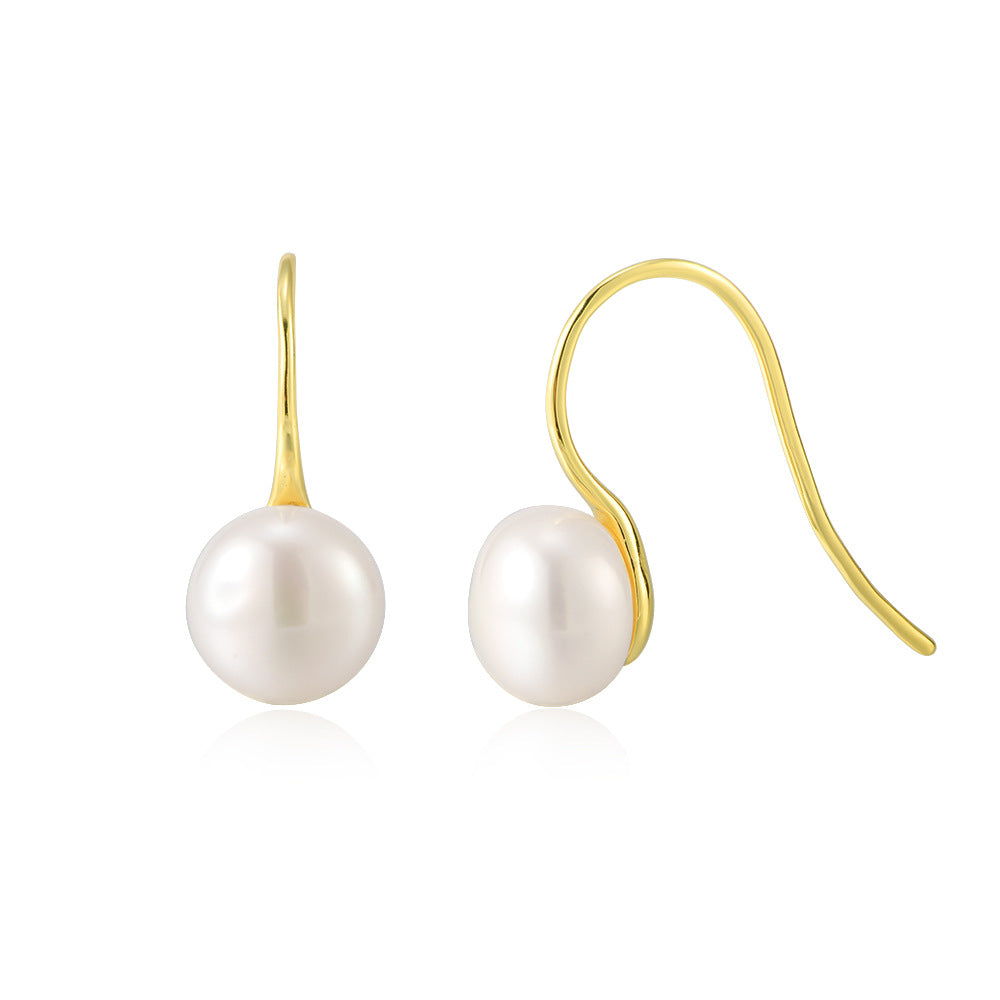 S925 Silver Freshwater Pearl Dangle Earrings - Creative High-Heel Aesthetic