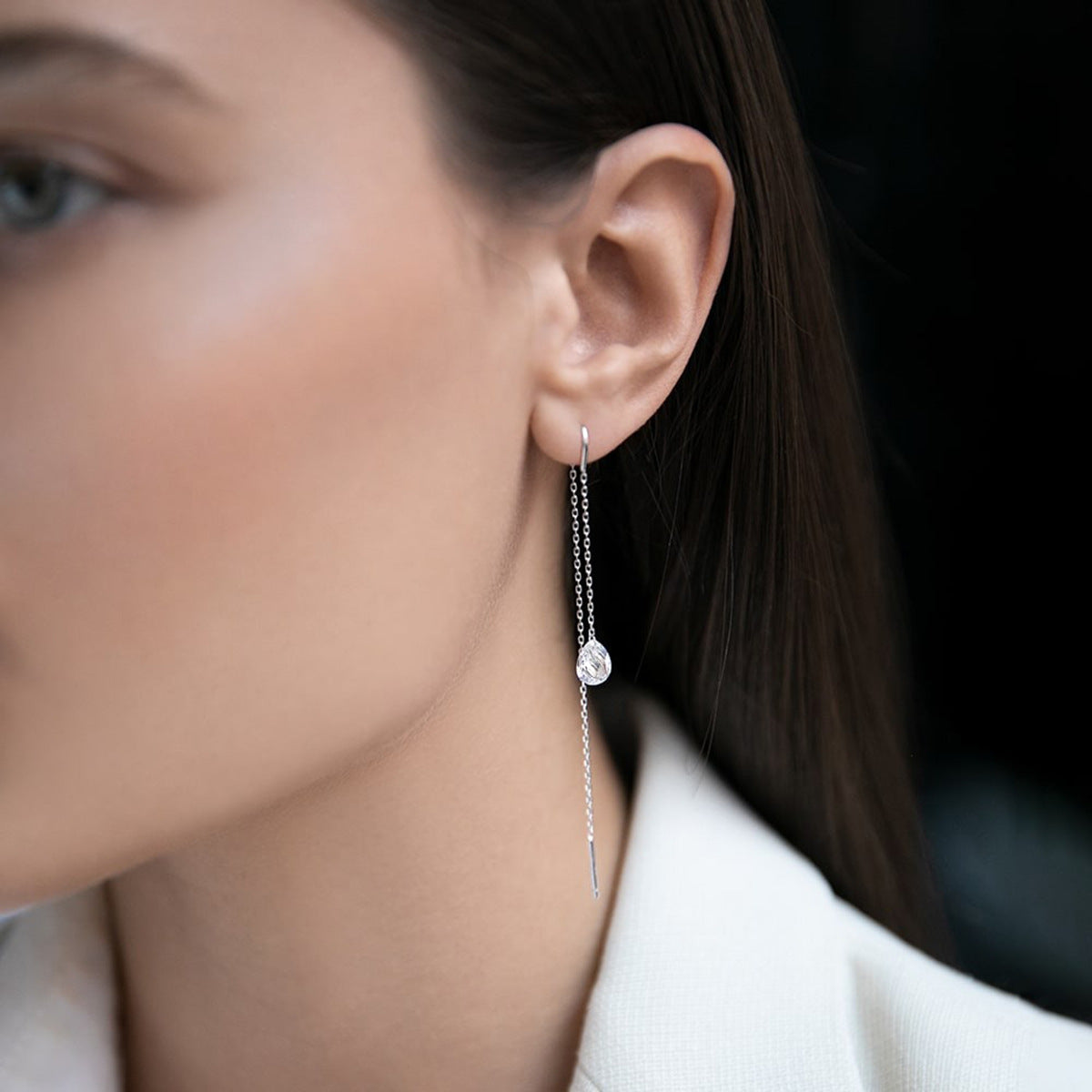 Teardrop Zircon Necklace - 925 Silver Minimalist Niche Choker Wholesale