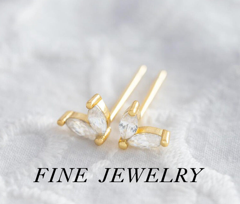 Zircon Stud Earrings - S925 Silver Minimalist Trending