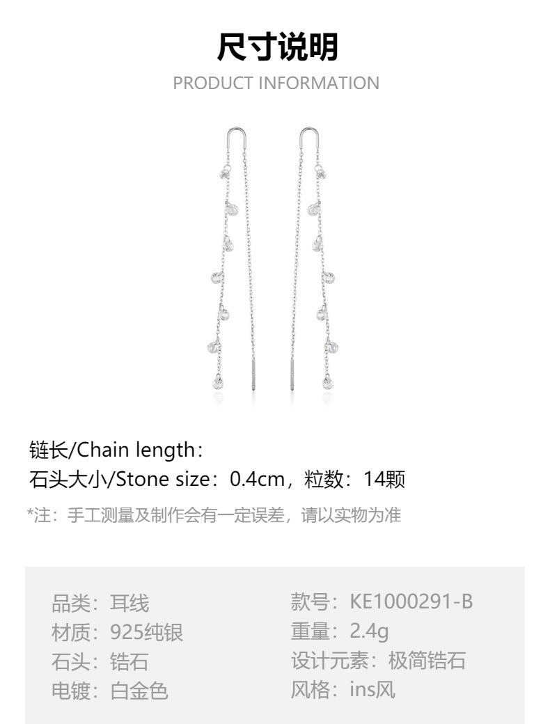 Teardrop Zircon Necklace - 925 Silver Minimalist Niche Choker Wholesale