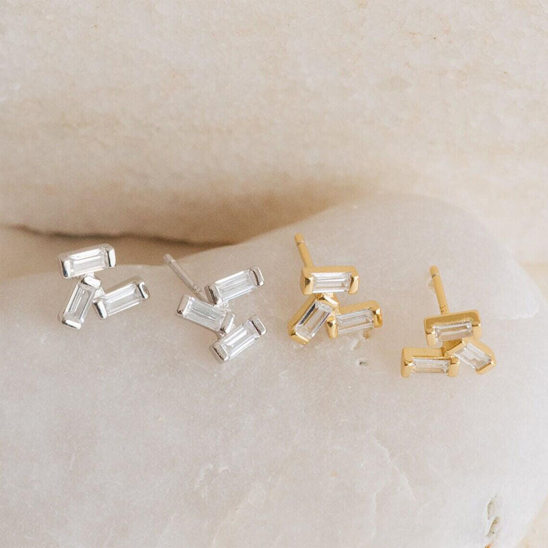 Zircon Stud Earrings - S925 Silver Minimalist Trending