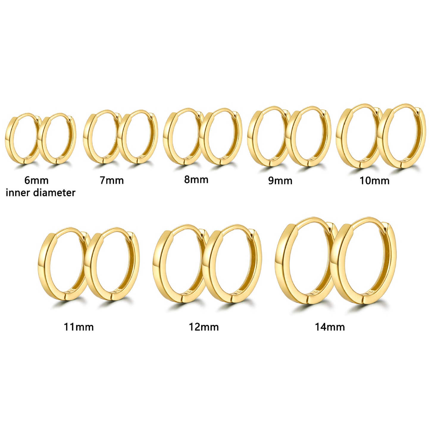 Polished Hoop Earrings - 925 Silver Minimalist Unisex Jewelry