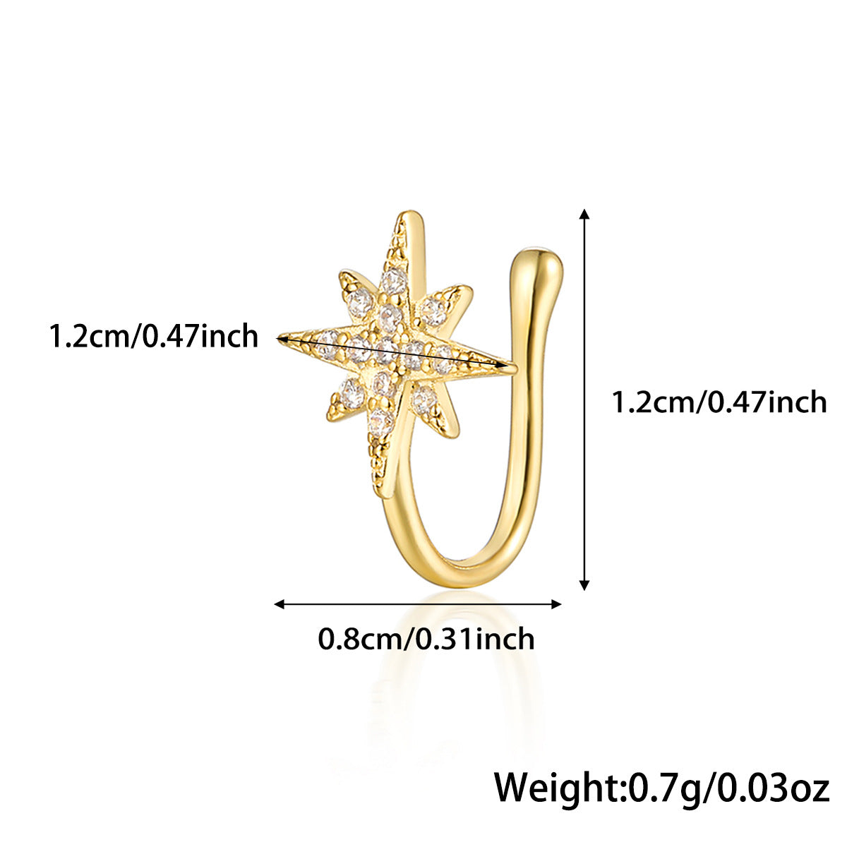 Star Nose Clip - 925 Silver Minimalist Light Luxury Unisex Jewelry