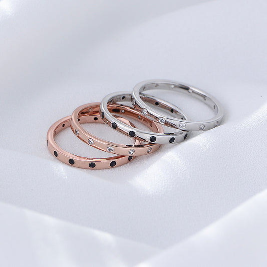 925 Sterling Silver Stackable Rings, Thin Zirconia Band Set