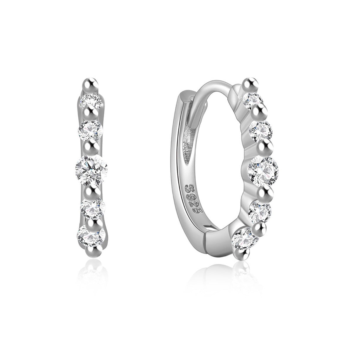 Diamond Hoop Earrings - S925 Silver Geometric Niche Ear Jewelry