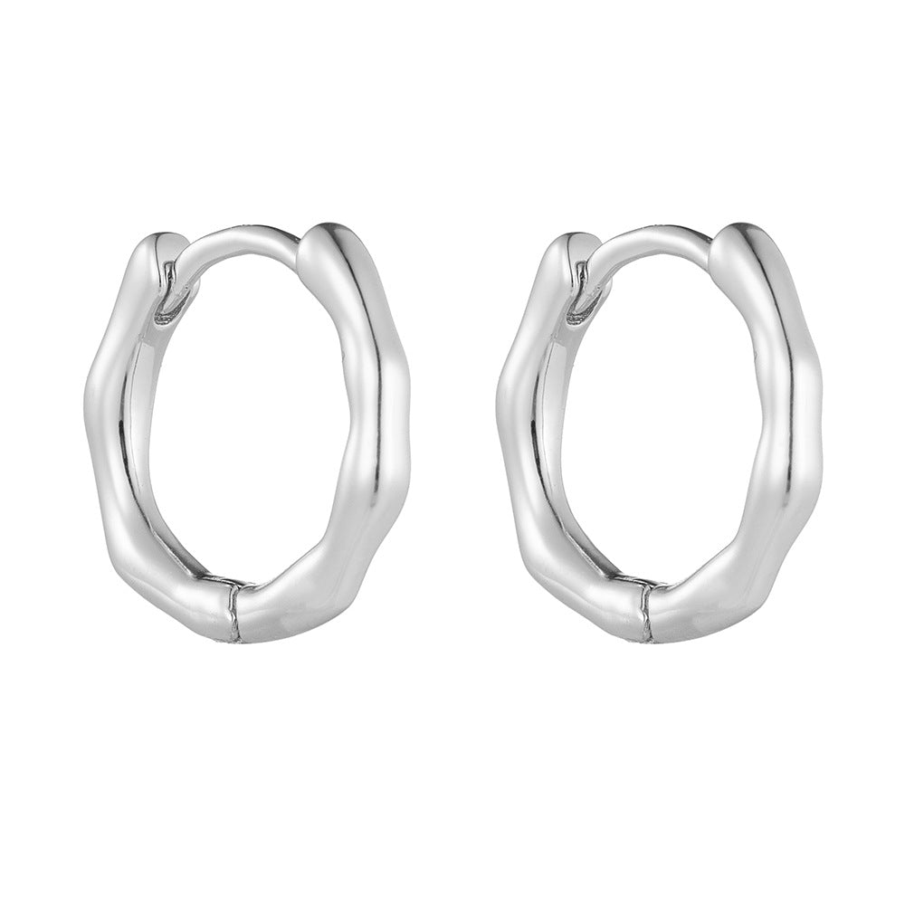 S925 Silver Abstract Twisted Hoop Earrings - Modern Ins Style Aesthetic Accessories